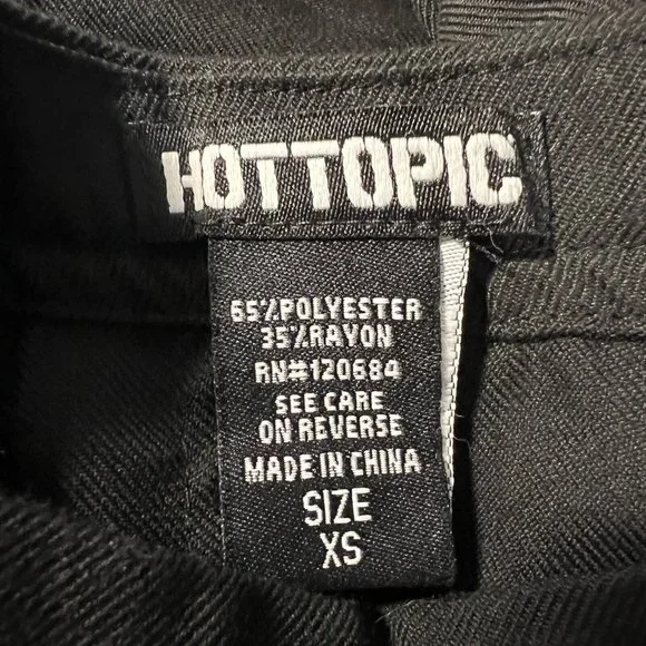 Vintage 00s Hot Topic Pleated Mini Skirt XS Black Buckles Goth Witchcore 24 x 16 - Picture 5 of 6